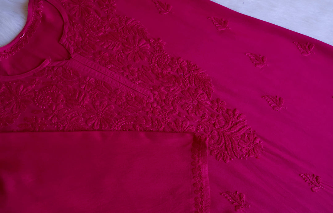 Zahrah Deep Pink Long Rayon Kurta