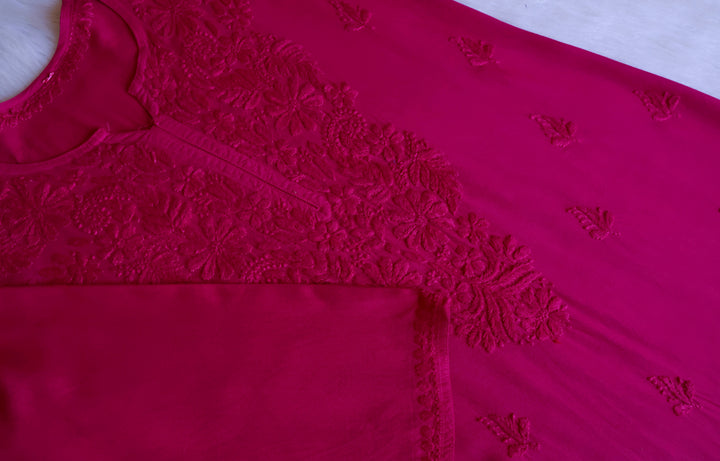 Zahrah Deep Pink Long Rayon Kurta