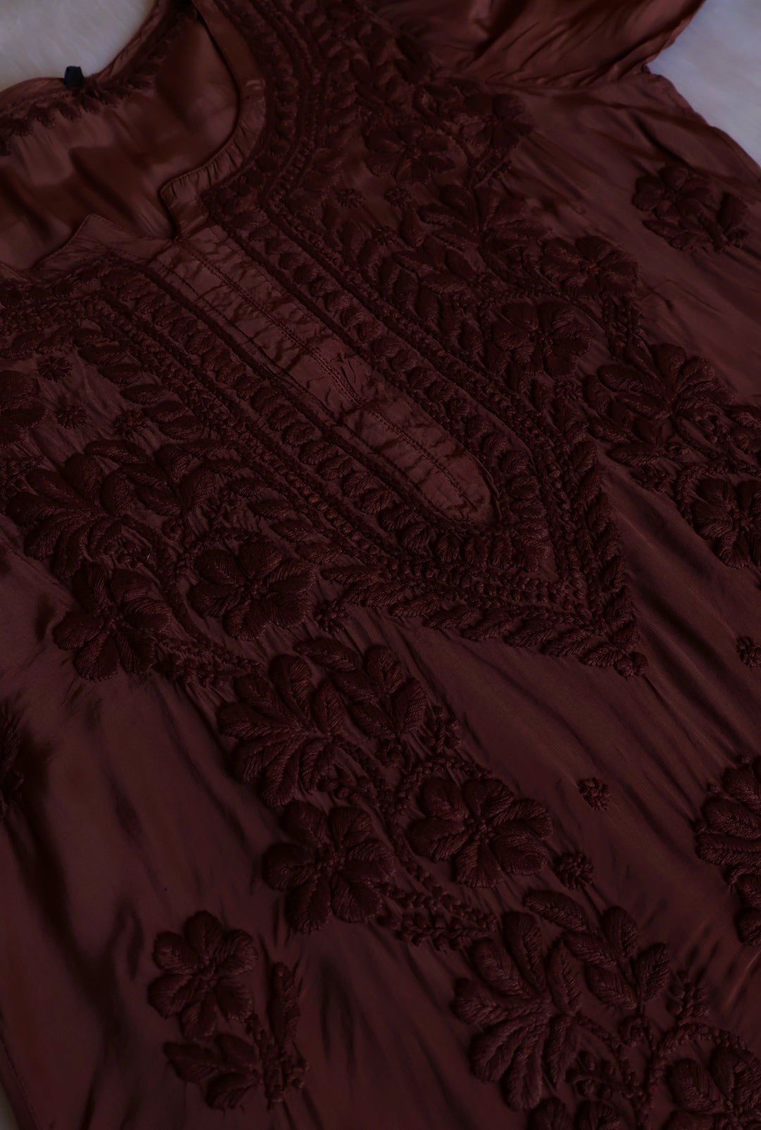 Haya Chocolate Brown Pure Crepe Kurta