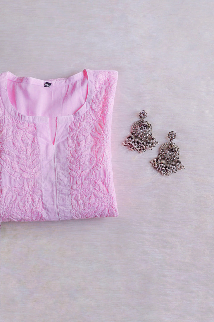 Anah Baby Pink Pure Cotton Kurta