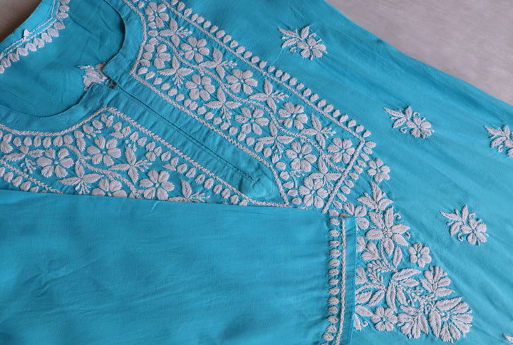 Waliya Sky Blue Cotton Kurta