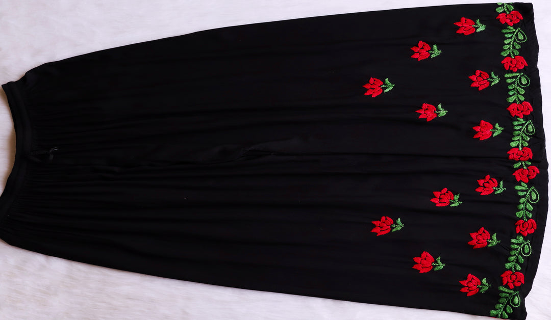 Gulaab Black, Red & Green Rayon Kurta Set