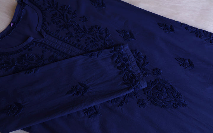 Anahira Royal Blue Cotton Kurta
