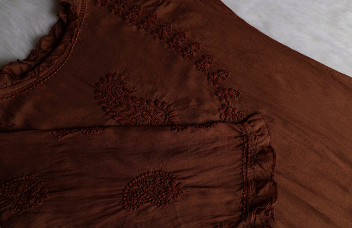 Zamda Afghani Chocolate Brown Pure Modal Set