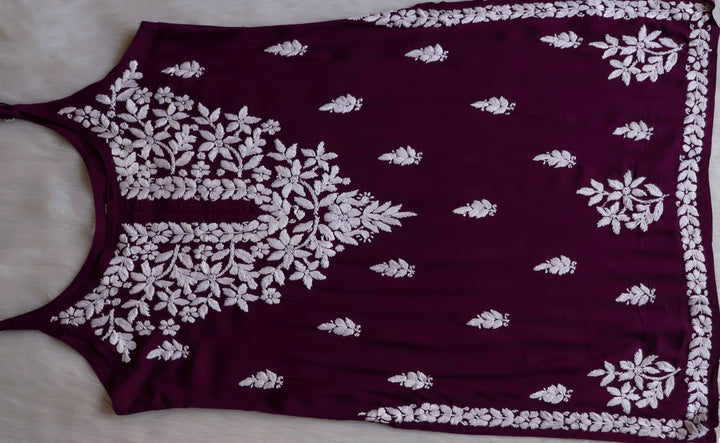 Mirha Deep Purple Sleeveless Modal Kurta Set