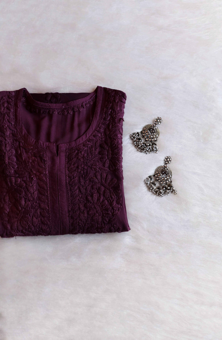 Amirah Smoky Purple Ombre Long Rayon Kurta