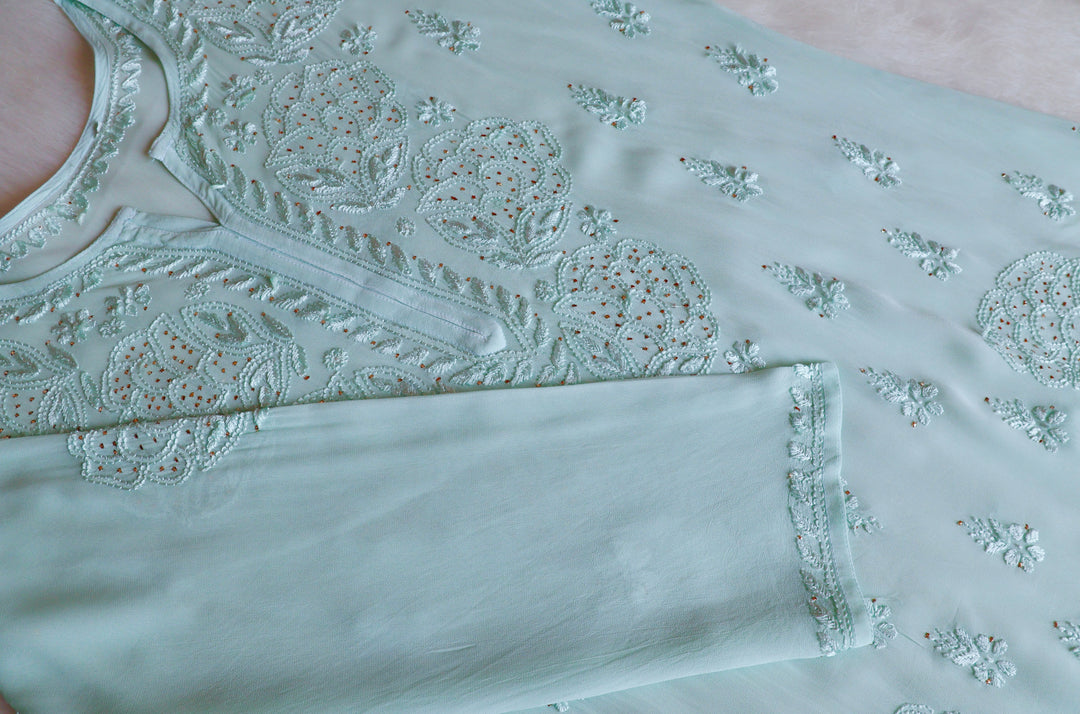 Hanaa Mint Green Viscose Georgette Kurta
