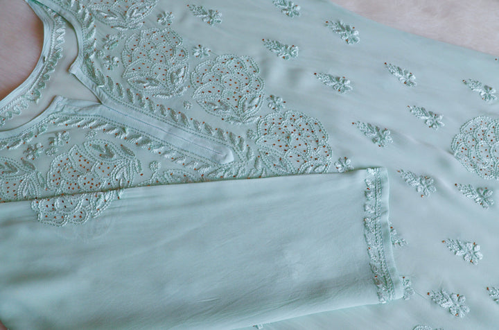 Hanaa Mint Green Viscose Georgette Kurta