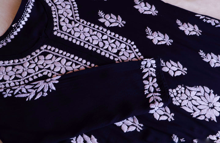 Amaara Navy Blue Rayon Kurta Set