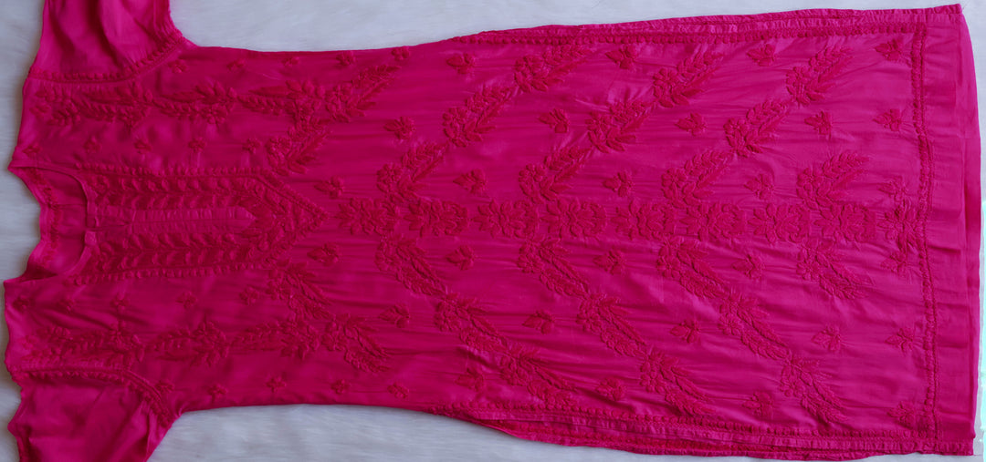 Saba Deep Pink 3D Pure Cotton Kurta
