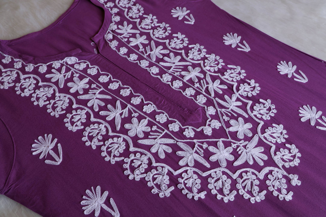 Mira Dusty Purple Rayon Kurta Pant set
