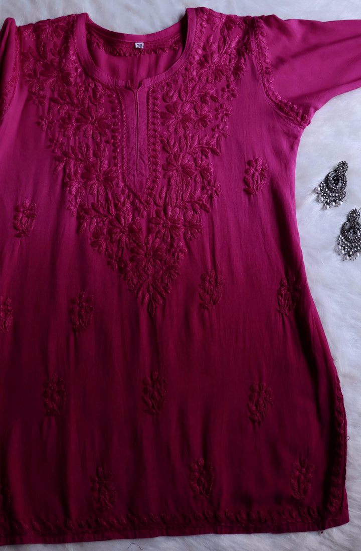 Farhaa Deep Purple Short Rayon Kurta