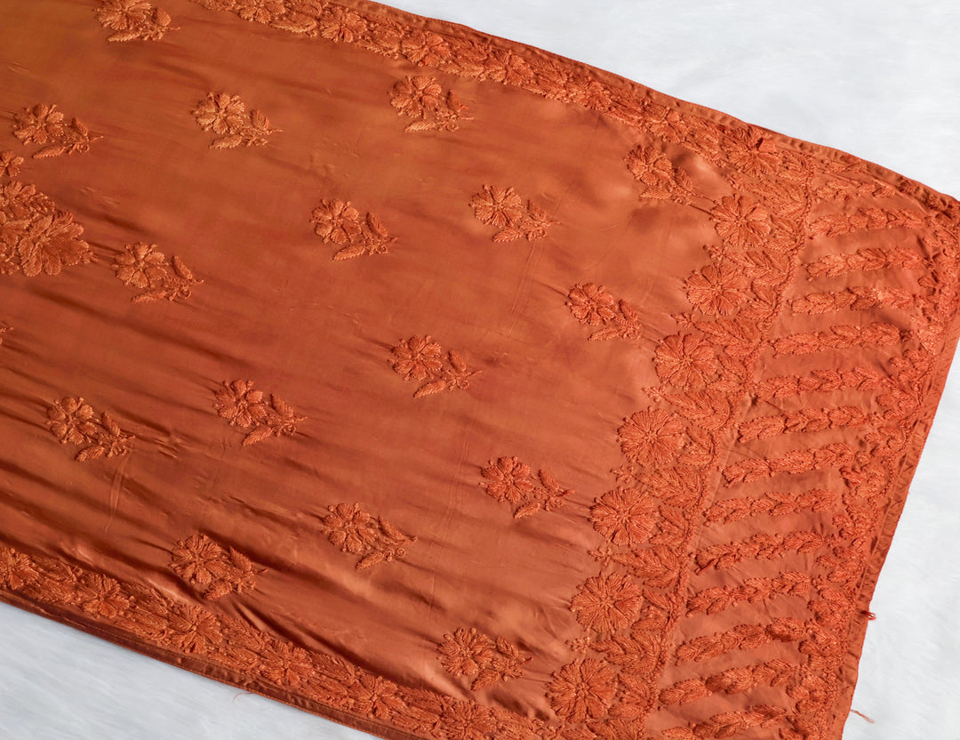 Zaryaab Caramel Brown Long Modal Silk Kurta