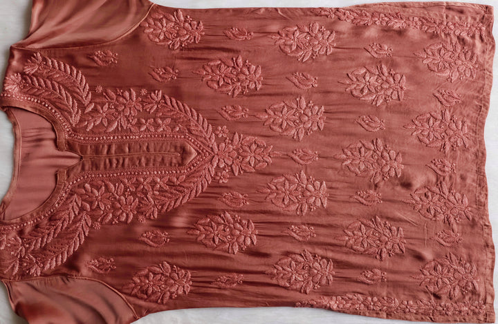 Mehr Rose Brown Modal Silk short top