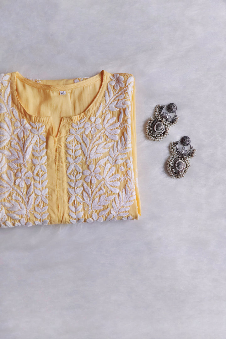 Mahnoor Yellow Long Modal Kurta