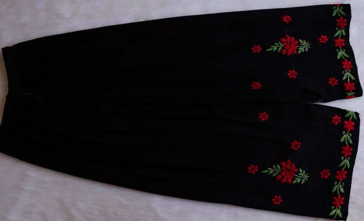 Gulaab Black & Red Rayon Kurta Set