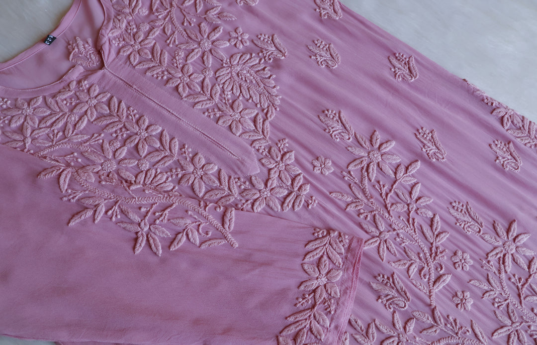Waliya Dusty Purple Viscose Georgette Kurta