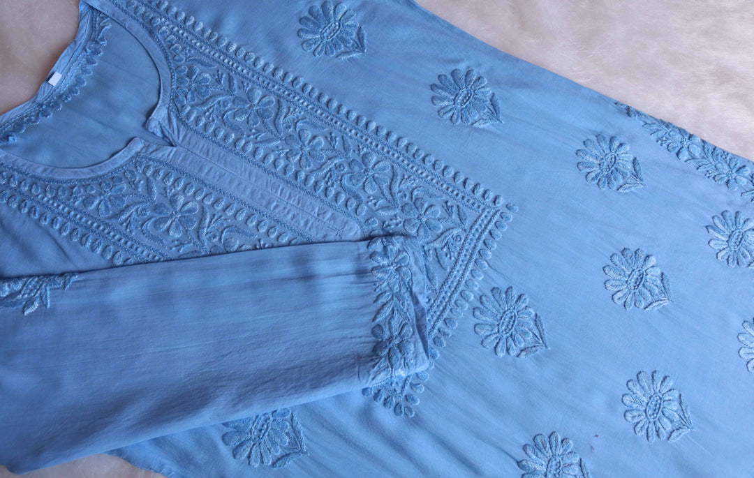 Duaa Ice Blue Modal Kurta Pant set