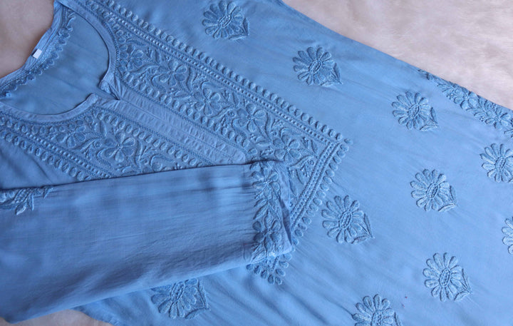 Duaa Ice Blue Modal Kurta Pant set