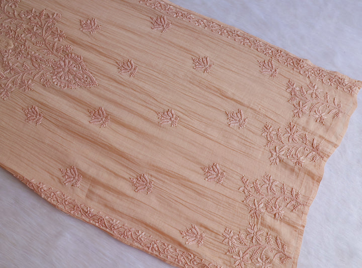 Naqsh Beige Pure Chanderi Mulmul Set
