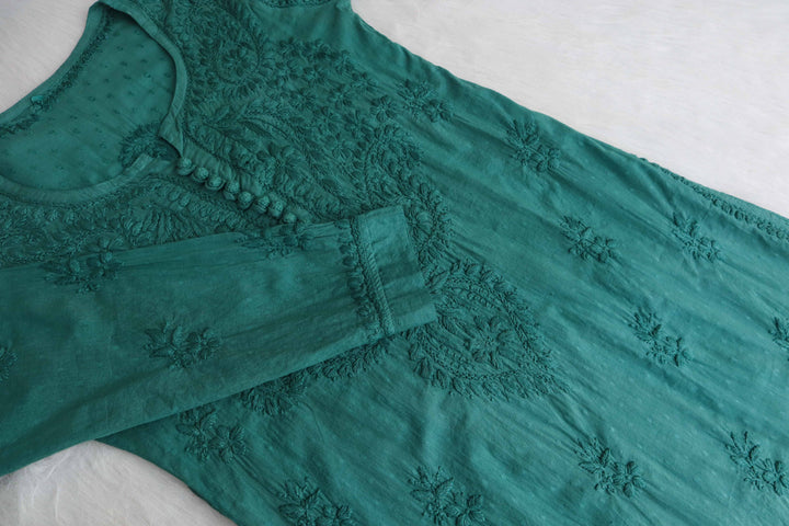 Nazakat Sage Green Cotton Kurta