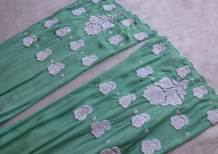 Noor Mint Green 10D Pure Muslin Scalloped Kurta Set
