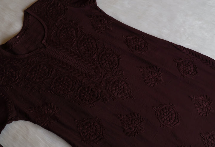 Alfiya Chocolate Brown Pure Chanderi set