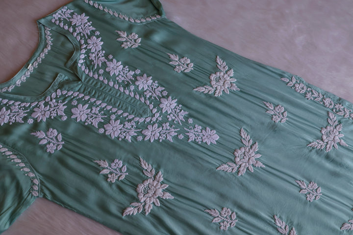 Mahnoor Sage Green Modal Silk Kurta Set