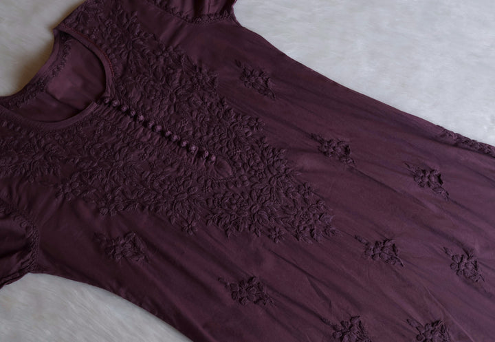 Aayat Smoky Purple Rose Cotton Kurta