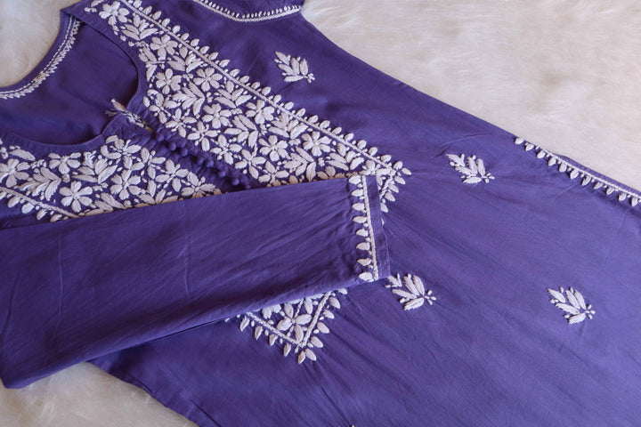 Zyra Purple Cotton Kurta