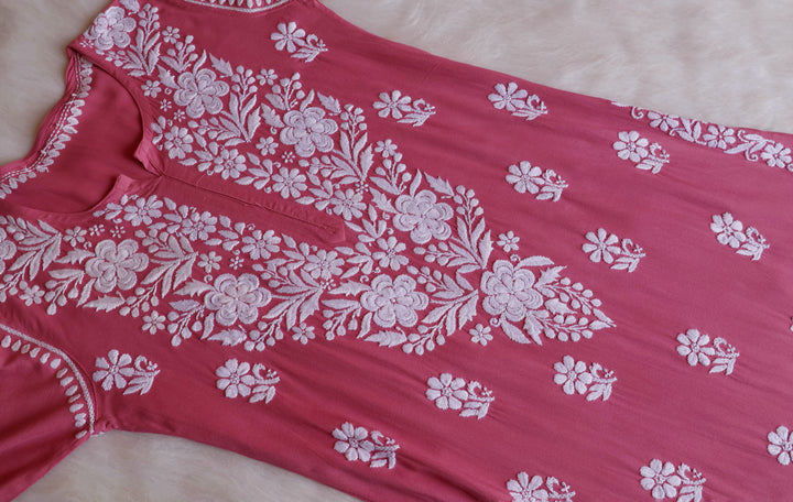 Benafsha Rose Brown Rayon Kurta Pant set