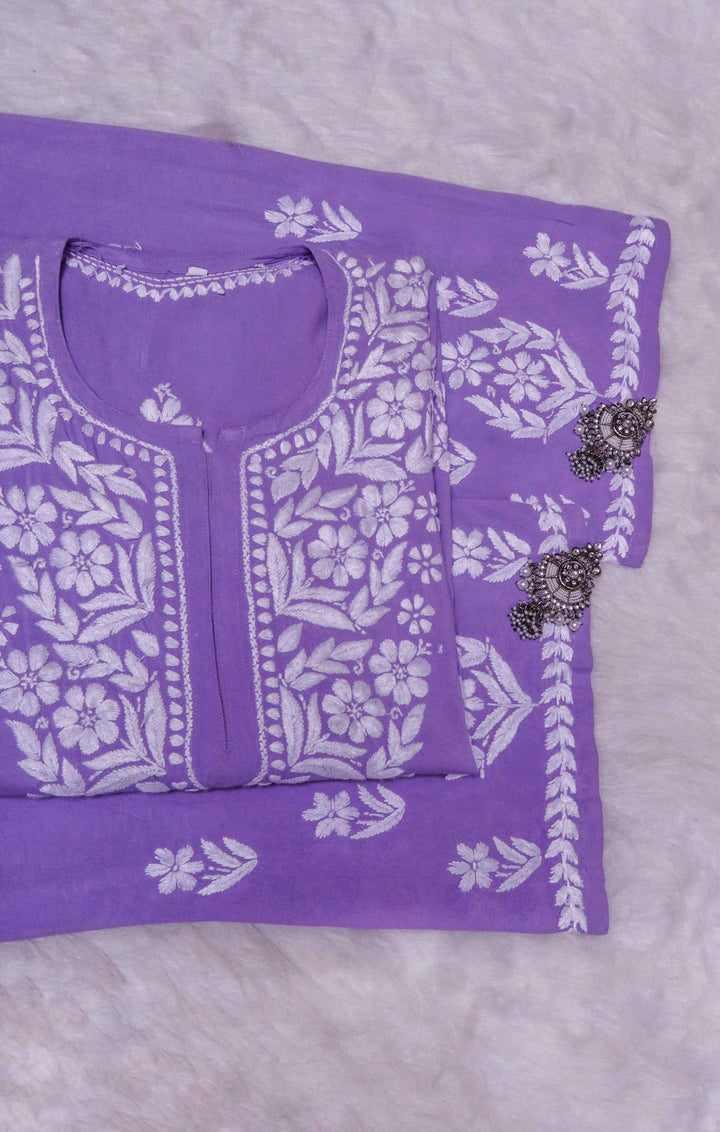 Noura Purple Rayon Kurta Pant set