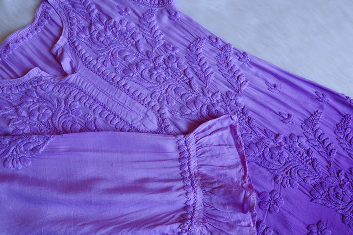 Yalina Purple Pure Muslin Kurta