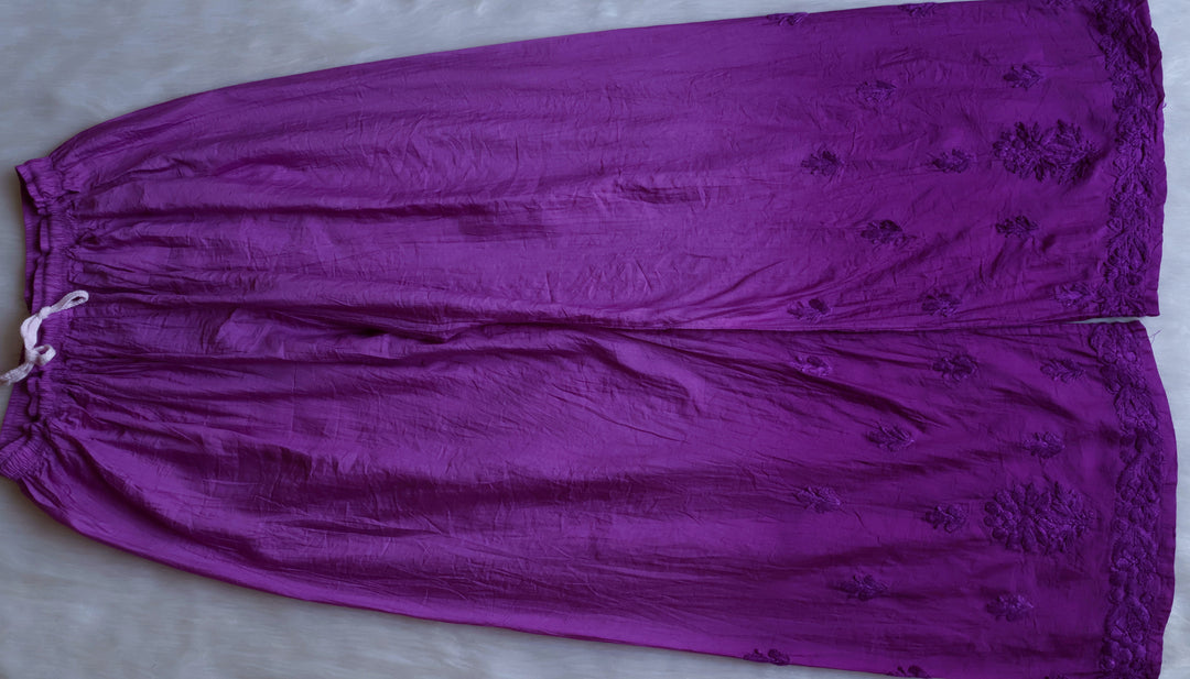 Jannat Deep Purple Pure Chanderi set - Noor Chikankari
