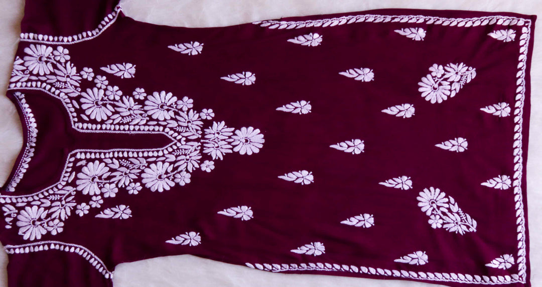 Duaa Plum Long Rayon kurta
