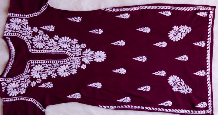 Duaa Plum Long Rayon kurta