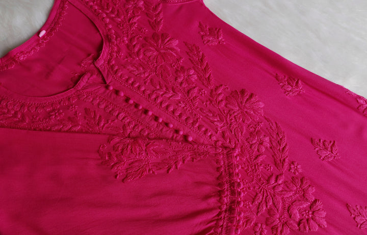 Enaara Deep Pink Potli Button Rayon set