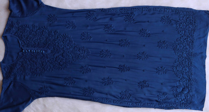 Zamdah Royal Blue Luxe Muslin Kurta