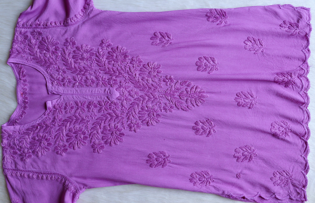 Gul Lavender Scalloped Short Kurta