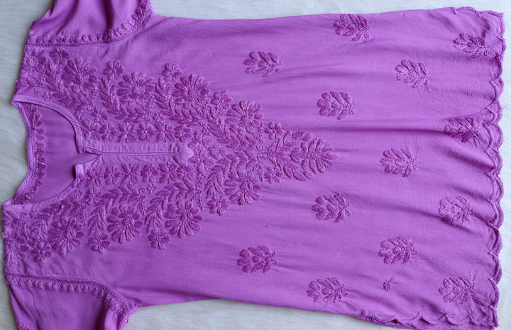 Gul Lavender Scalloped Short Kurta