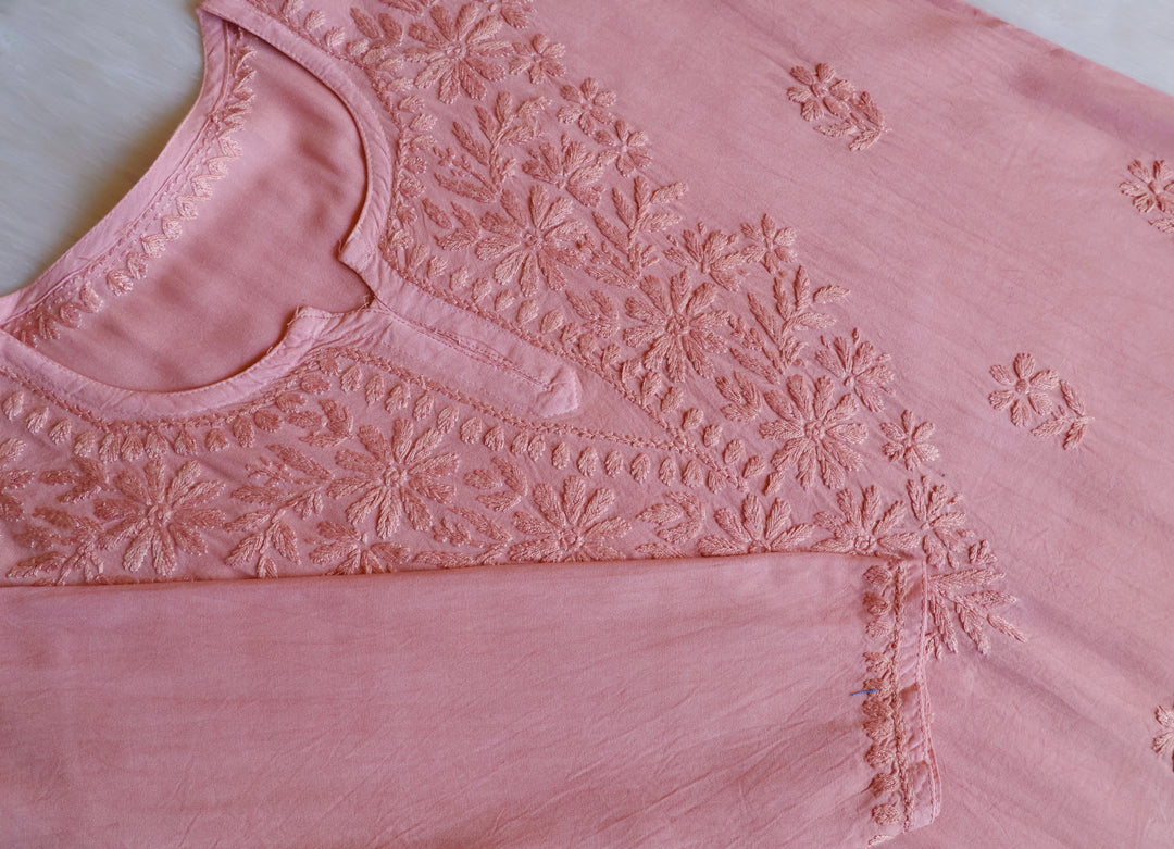 Aliyah Rose Beige Short Rayon Kurta
