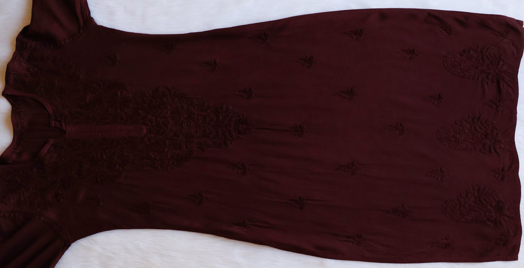 Zahrah Chocolate Brown Ombre Long Rayon Kurta