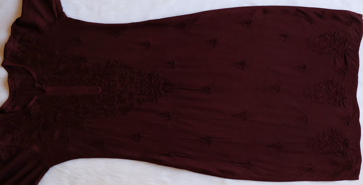 Zahrah Chocolate Brown Ombre Long Rayon Kurta