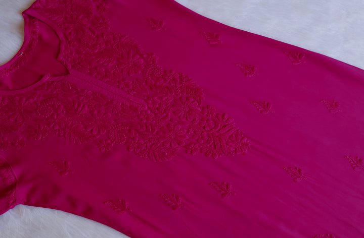 Zahrah Deep Pink Long Rayon Kurta