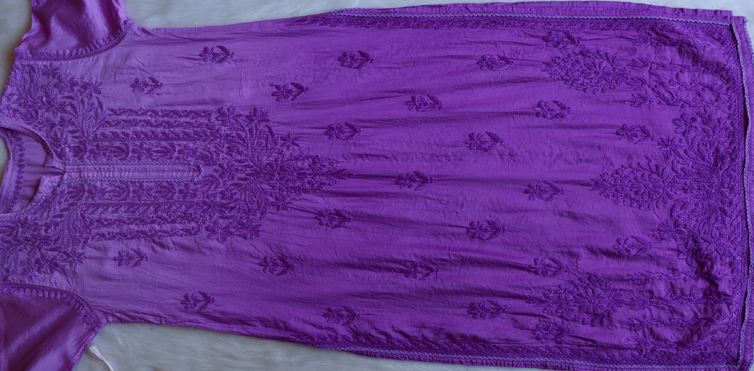 Ruhaab Deep Purple Pure Chanderi set