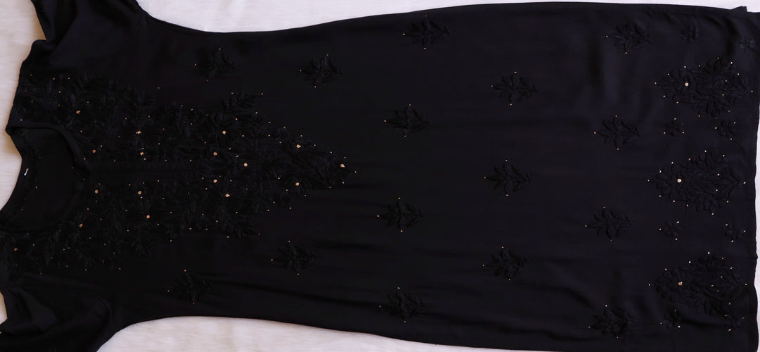 Naira Black Rayon Mukaish 3 Piece Set