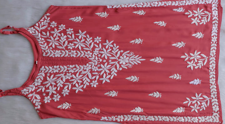 Mirha Rose Brown Sleeveless Modal Kurta Set