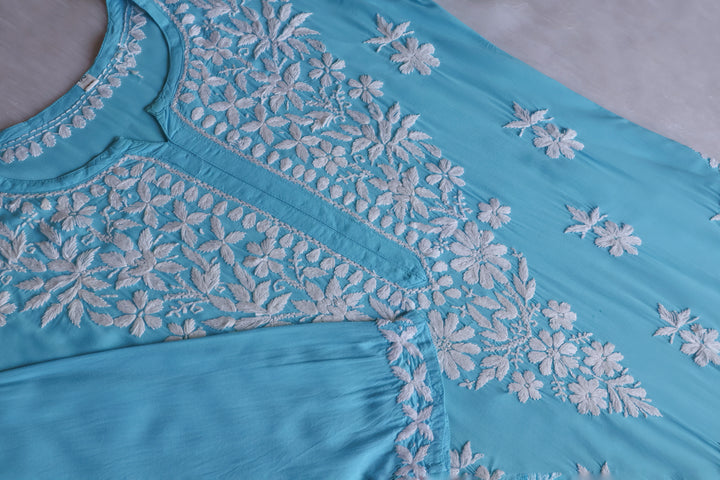 Hayaa Sky Blue Pure Modal Kurta