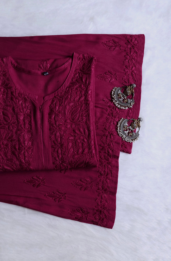 Nazakat Plum 2 piece Rayon set