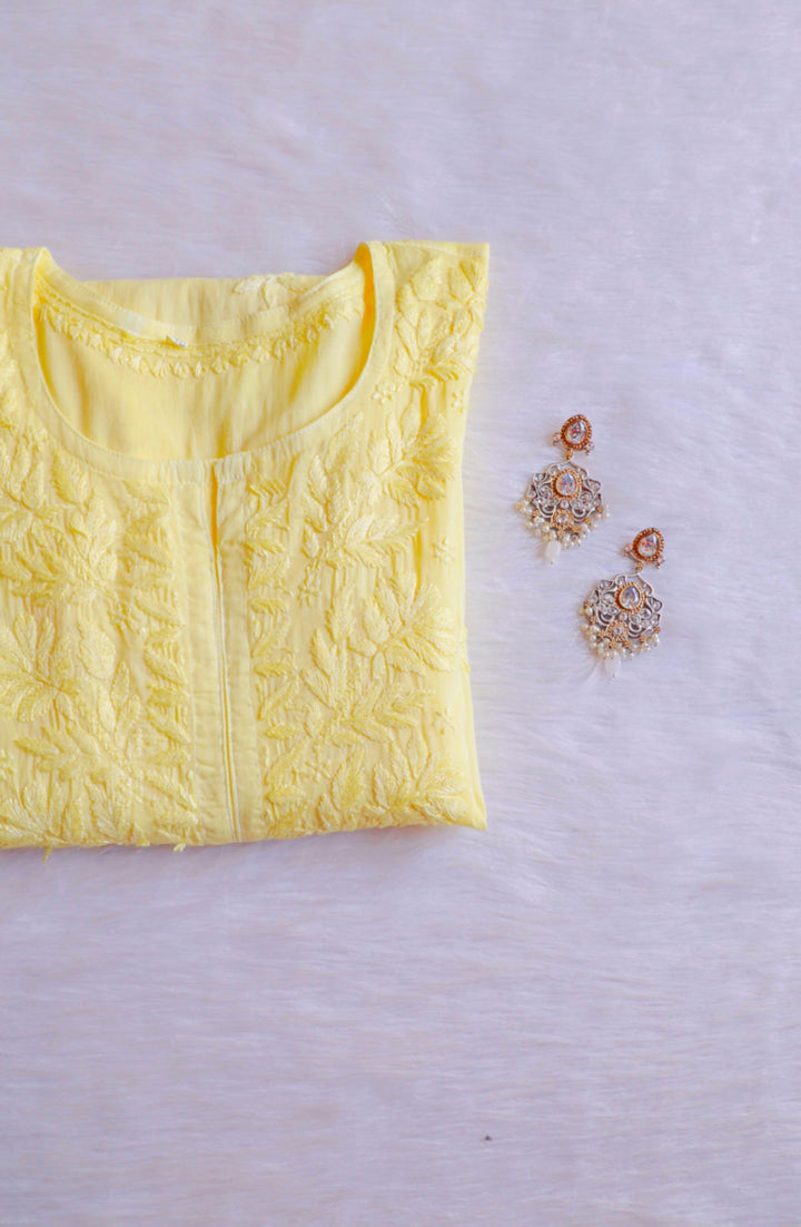 Zaira Pastel Yellow Pure Cotton Kurta